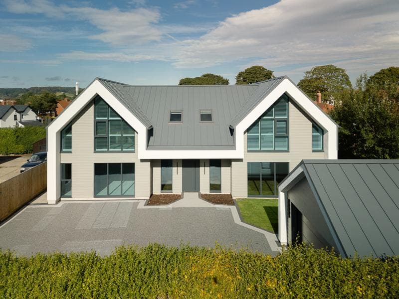 Modern home with STS Panels® standing seam roof and cladding