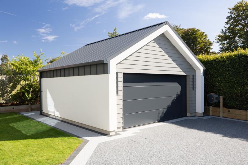 Detached garage with matching standing seam roof